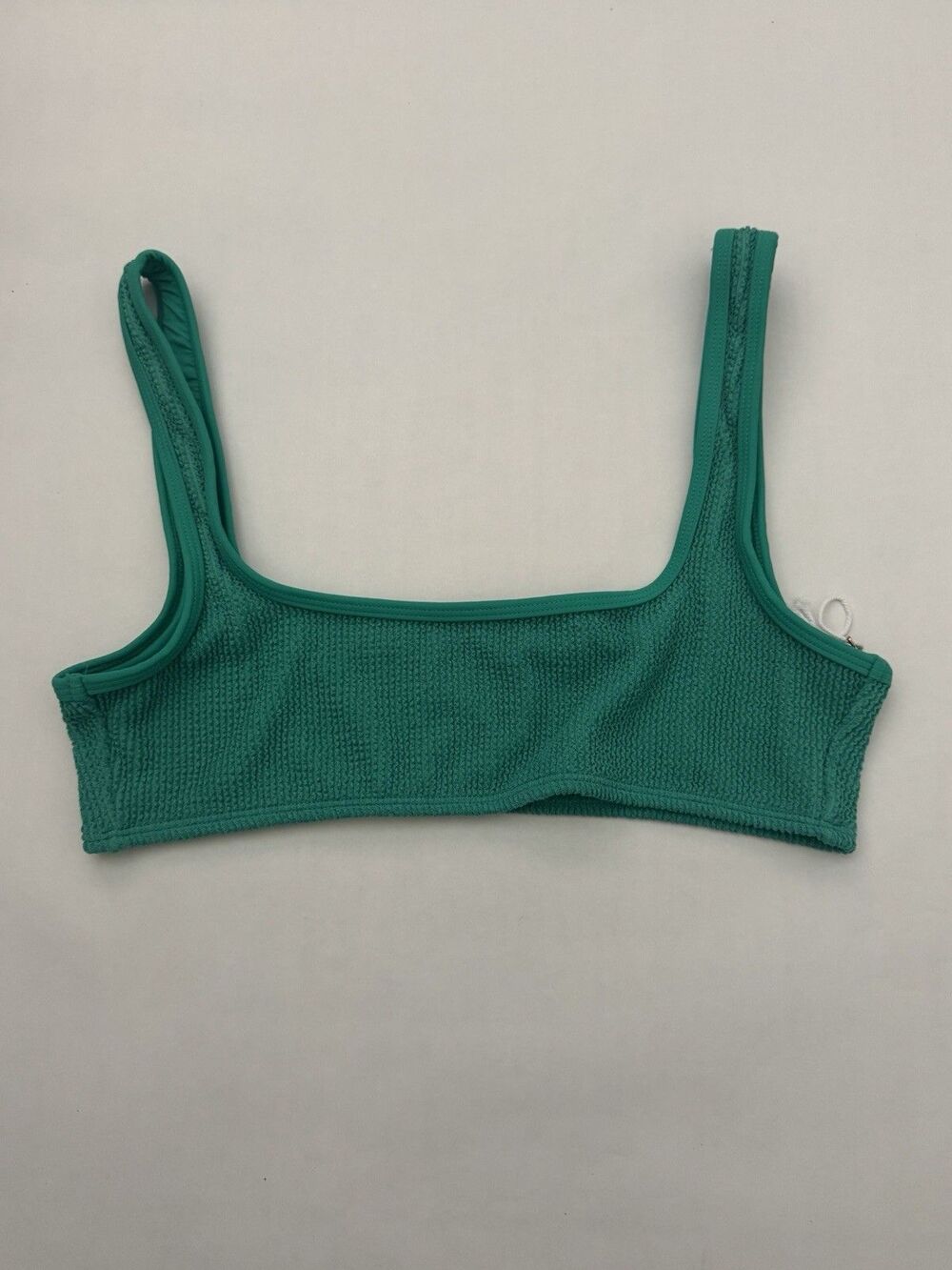 Good American Jade Green Textured Scoop Bikini Top Size L/XL NWT